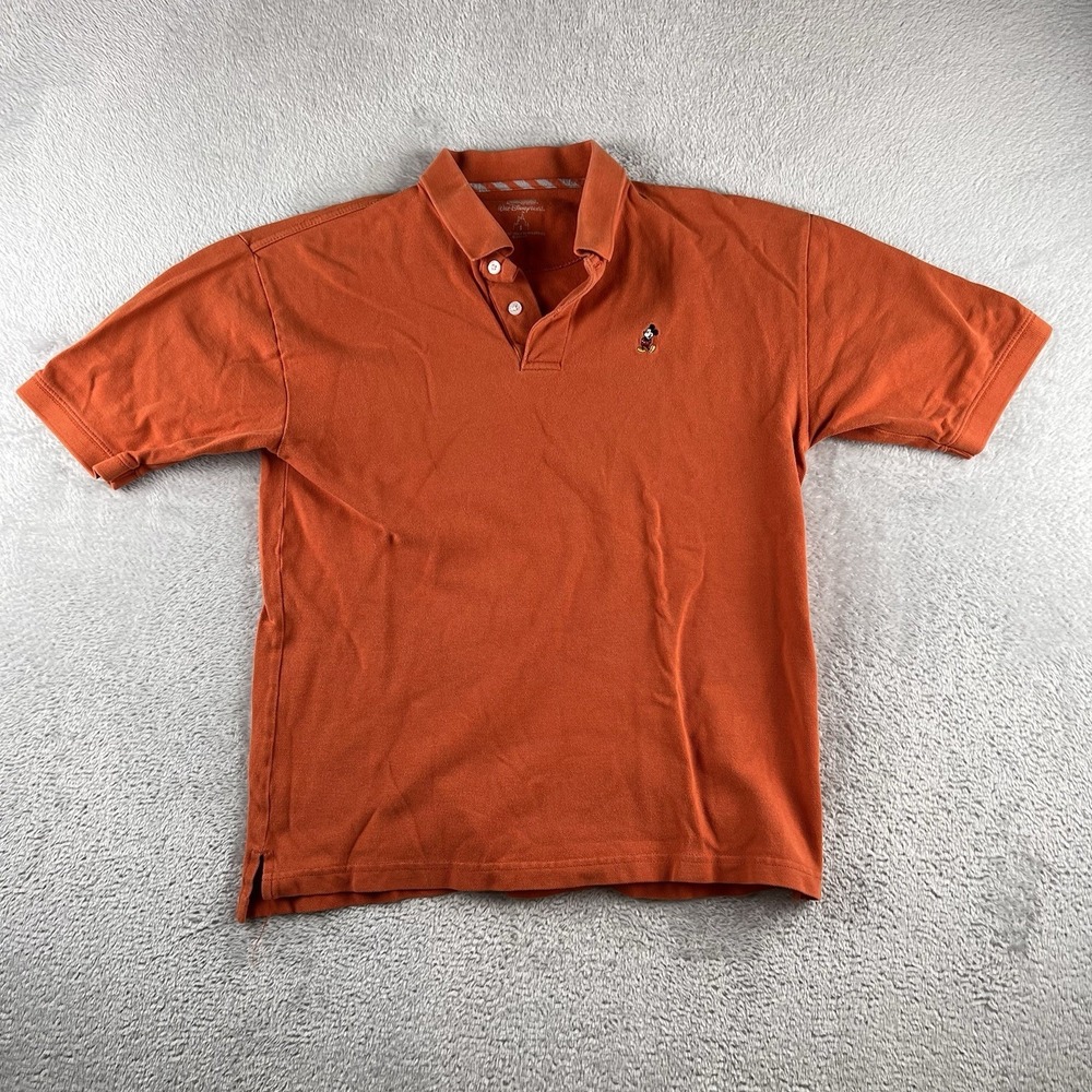 Disney Parks Shirt Men's S Orange Mickey Mouse Polo Authentic Original